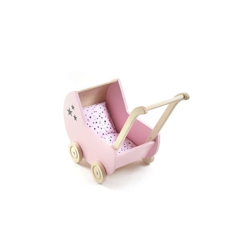 Landau en bois rose etoile - Minikane